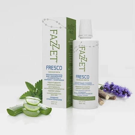 ополаскиватель полости рта fresco organic без фтора против сухости во рту (500 мл) fazzet