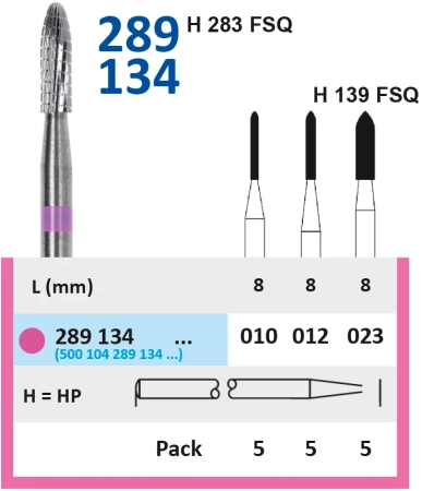 289134010 фреза твс - цилиндр - 010 розовый тонкие прямые лезвия со спиральной поперечной насечкой h