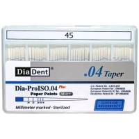 бумажные штифты - конусность 04 - №45 - 100 штук, diadent