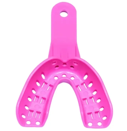 ложки для снятия слепков перфорированные пластиковые детские small №1 низ розовые (12 шт) jnb