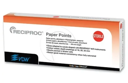 Бумажные штифты RECIPROC Paper Points R25 - 144шт/уп., VDW