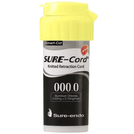 Нить ретракционная SURE-Cord Plus 000.0 - с пропиткой из алюминия хлорида, 254см., Sure-Endo