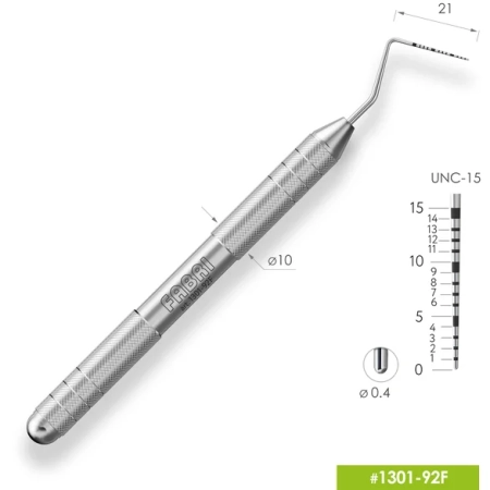 зонд пародонтологический мерный ручка ø10мм с unc-15 шкалой, fabri
