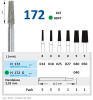 h172050 бор алмазный h - конус усеченный - 050 серый horico