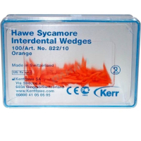 клинья деревянные hawe sycamore interdental wedges, №822/10 (оранжевые), 100шт., kerr