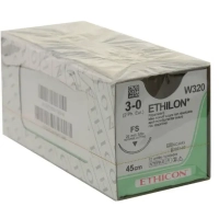этилон w320 3/0 (обратно-режущая fs 26 мм, синяя 45 см, окр. 3/8) 12шт/упак., johnson&johnson