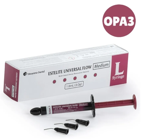 Эстелайт UNIVERSAL FLOW Medium, L-Syringe 1.8ml (3.0g) - OPA3, Tokuyama Dental