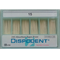 штифты бумажные абсорбирующие 02 №15 (200 шт) dispodent