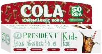 детская зубная паста president kids 3-6 со вкусом колы, 50мл