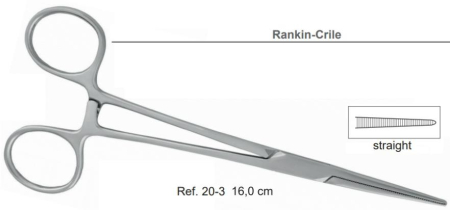 Зажим прямой Rankin-Crile, 16см, (HLW Dental Instruments)