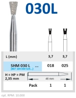 shm030l025 бор алмазный h - обратный конус - 025 horico