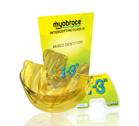 Трейнер Myobrace при аномалиях III класса, large, жёлтый i-3N