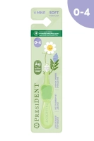 детская зубная щетка president 0-4 (4 мил) арт.356