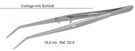 Пинцет c зажимом College, 15см (HLW Dental Instruments)