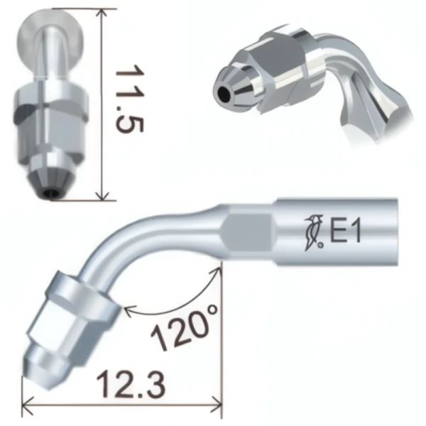 насадка e1 к скайлеру (эндочак) эндодонтическая, 120° (подходит woodpecker, ems), woodpecker
