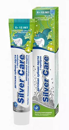 Детская зубная паста 6-12 лет, 50мл СЕРЕБРЯНАЯ ЗАЩИТА