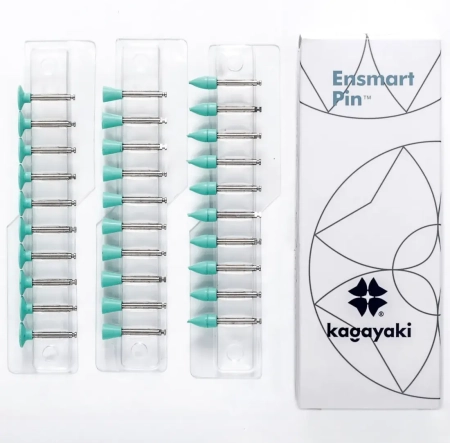 набор полиров "kagayaki ensmart pin" (диск, пуля, чашка - зелёные (силикон)) µ 70, 30шт/уп