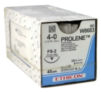 пролен с 2 иглами l=45см., usp 4-0, fs-2 (обратно-режущая), 19мм 3/8с, 12шт., johnson&johnson
