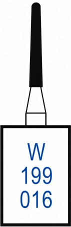 W199016 Бор алмазный W - конус закругленный - 016 серый - 1 штука, HORICO