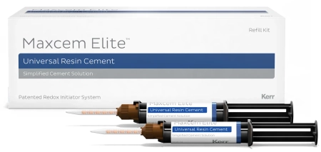 МаксЦем Элит (желтый) - цемент двойного отверждения, 2шпр*5г., арт. 34061, Kerr