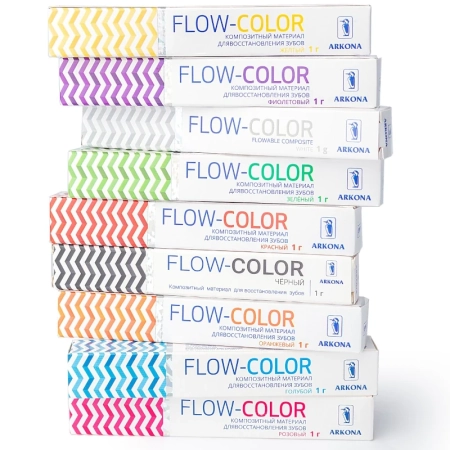 flow-color желтый - микрогибридный светоотверждаемый композит типа "flow"с фтором, 1г., arcona