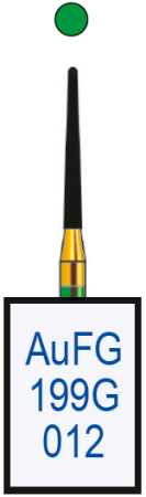 aufg199g012 бор алмазный fg - конус закругленный - 012 зеленый horico