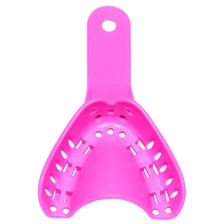 ложки для снятия слепков перфорированные пластиковые детские small №1 верх розовые (12 шт) jnb