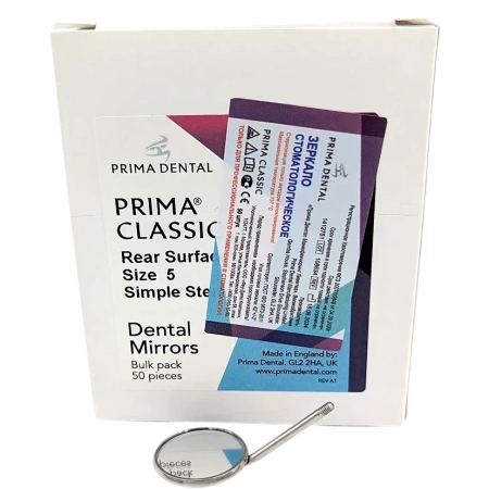 Зеркало стоматологическое без увеличения №5 - 24мм, R/S (1 шт) Prima Dental