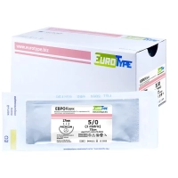 евроквик нить l=75 см usp 5/0, игла 17 мм к/р 1/2 (12 шт) eurotype