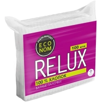 ватные палочки relux белые, пакет, 100 шт