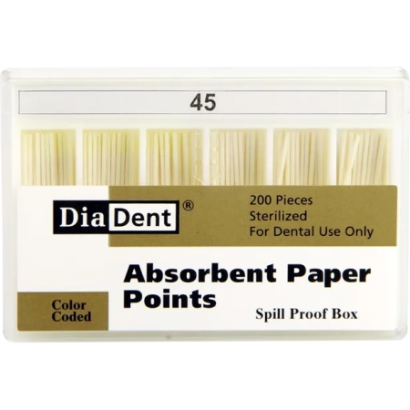 Бумажные штифты - №45 - 200 штук, DiaDent