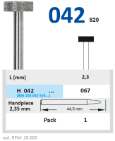 h042067 бор алмазный h - диск - 067 серый horico