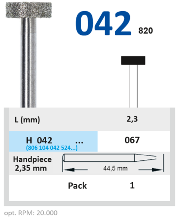 H042067 Бор алмазный H - диск - 067 серый HORICO