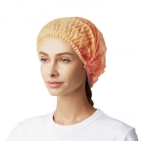 шапочки "спецмедзащита" типа «шарлотта» из нетканного материала, цвет: оранжевый, 100шт/уп