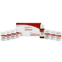 акрипак набор порошок 7 шт (белый, коричневый, розовый, серый, а, в, cd) по 6 г + жидкость 16 г, ззм