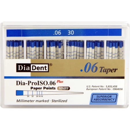 Бумажные штифты - конусность 06 - №30 - 100 штук, DiaDent