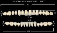 зубы акриловые new асе / new million цвет a2 фасон t2, l2 / m30 (28 шт) yamahachi