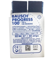 вк 57 артикуляционная бумага в пластиковом боксе, синяя, 100мкм., 50л., bausch