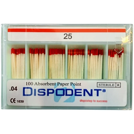 Штифты бумажные абсорбирующие 04 №25 (100 шт) Dispodent
