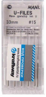 u-files - дрильборы для работы с уз приборами 33мм, №15, 6шт, mani