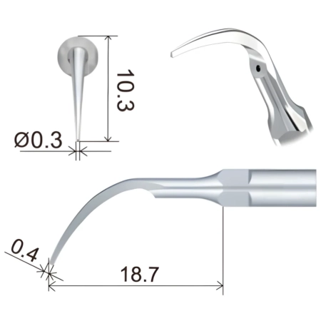 насадка pd1 к скайлеру для удаления поддесневого камня (подходит к dte, satelec, nsk) woodpecker