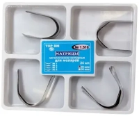 1.510. матрицы контурные металлические универсальные 4-х форм для моляров, набор, 24шт., тор вм