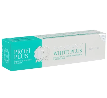 зубная паста president profi plus white plus (200 rda) 30 мл