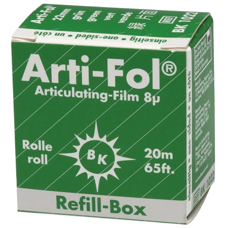 ВК 1022 Артикуляционная фольга, односторонняя, зеленая, 8мкм, 20мм*22м., Bausch