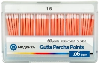 гуттаперчевые штифты 06 №15 60шт/уп, (мета)