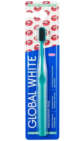 Зубная щетка GLOBAL WHITE EXTRA MEDIUM средняя  арт. 19003