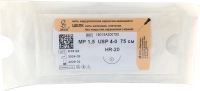 шёлк - нить нерассасывающаяся плетеная окрашенная (чёрная),  l=75см., usp 4/0, hr-20, ооо "линтекс"