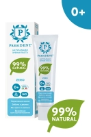 детская зубная паста president 0+ zero (25 rda), 32г