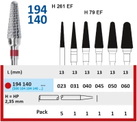194140045 фреза твс - конус - 045 красный насечка крестообразная мелкая. мет. сплавы пластмасса   ho