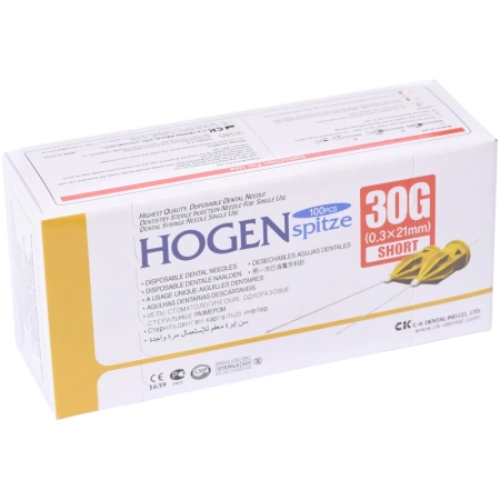 Иглы карпульные HOGEN spitze 0.3 x 21 мм 30G (100 шт) CKDental